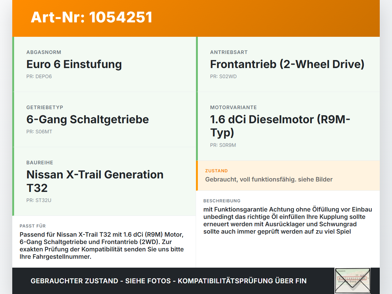 Nissan X-Trail T32 14-17 dCi 1,6 96KW 2WD.R9M.6MT Schaltgetriebe Getriebe Nissan X-Trail T32 14-17 09.03.2015... Vorschau 3