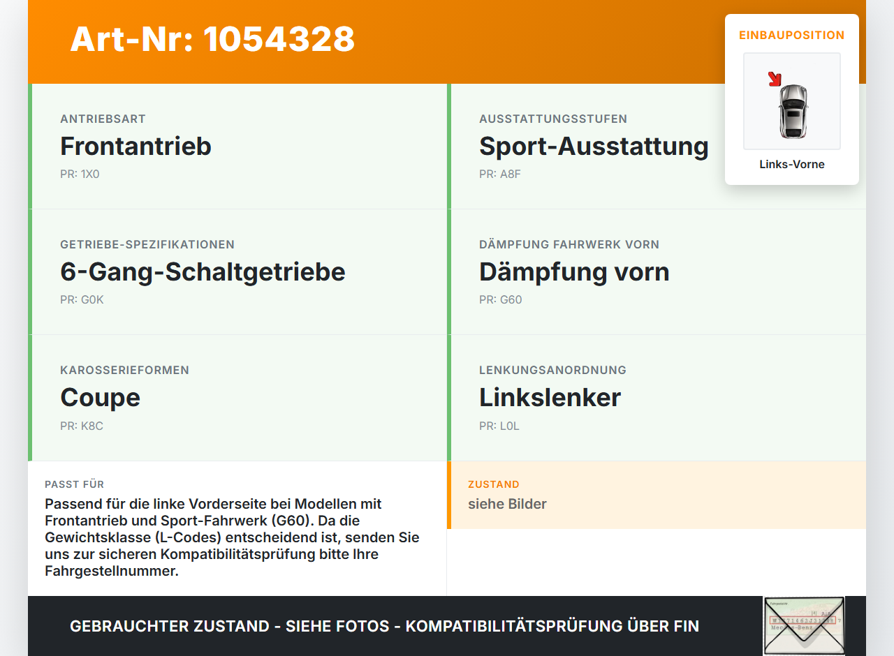 VW Passat CC 358 12-16 Coupe Stossdämpfer Federbein Vorne Links VW Passat CC 358 12-16 10.04.2013 3C0413031AH... Vorschau 3