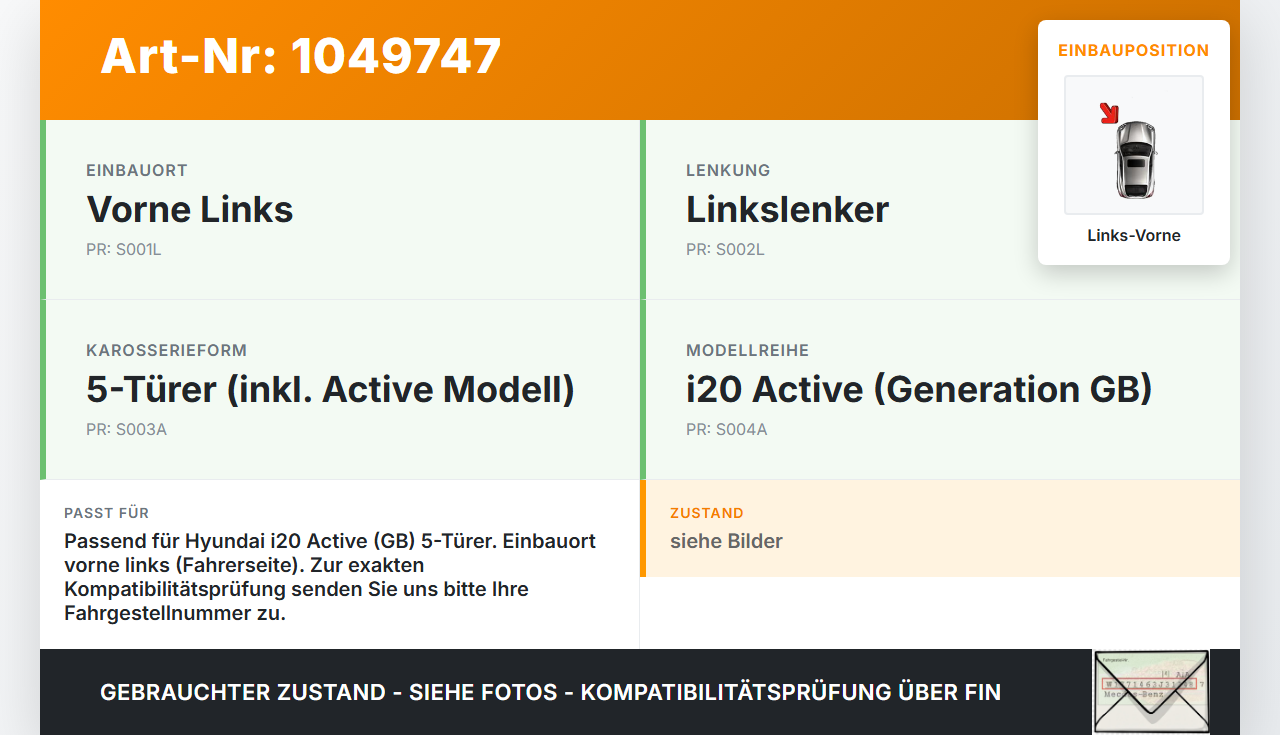 Hyundai I20 Active GB 13-16 Türfangband Türbremse Türanschlag Links Vorne Hyundai I20 Active GB 13-16 13.06.2016... Vorschau 3