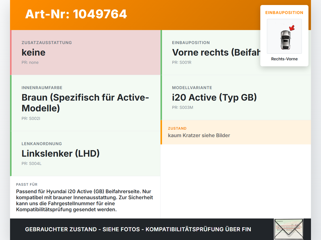 Hyundai I20 Active GB 13-16 Luftdüse Luftdusche braun Rechts Vorne Hyundai I20 Active GB 13-16 13.06.2016 gebraucht Vorschau 3