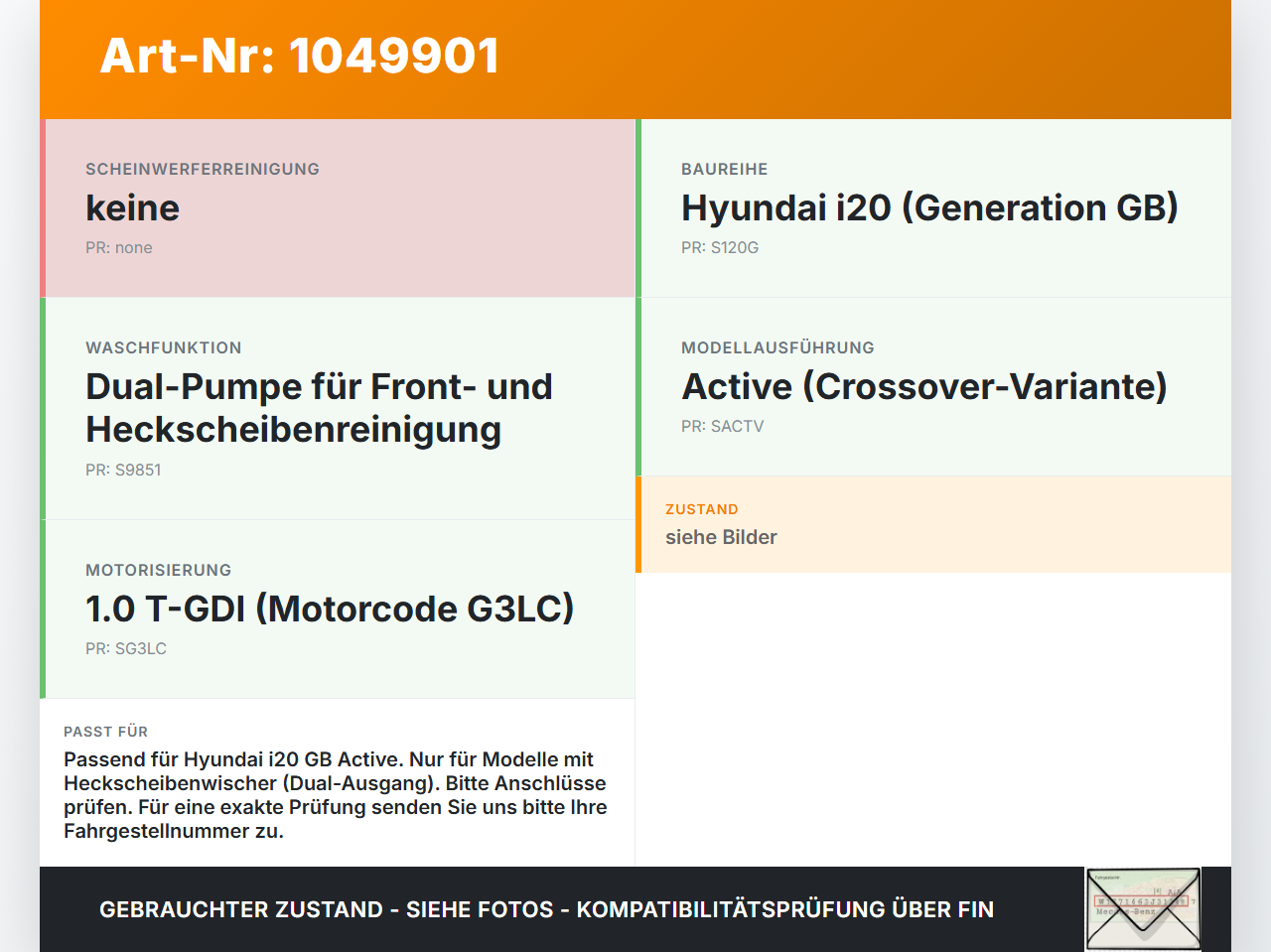 Hyundai I20 Active GB 13-16 Wischwasserpumpe Waschpumpe Pumpe Scheibenreinigung Hyundai I20 Active GB 13-16... Vorschau 3