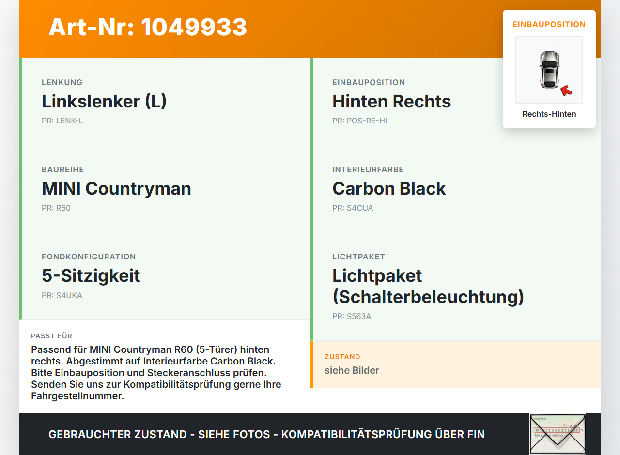 MINI Cooper S All4 R60 14-16 Fensterheberschalter Schalter Rechts Hinten MINI Cooper S All4 R60 14-16 30.03.2015... Vorschau 3