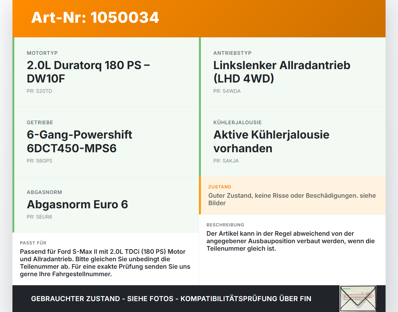 Ford S-Max II CK 15-19 TDCi 2,0 132KW Ansaugrohr Ladeluftschlauch Luftschlauch Pos.1 Ford S-Max II CK 15-19... Vorschau 3