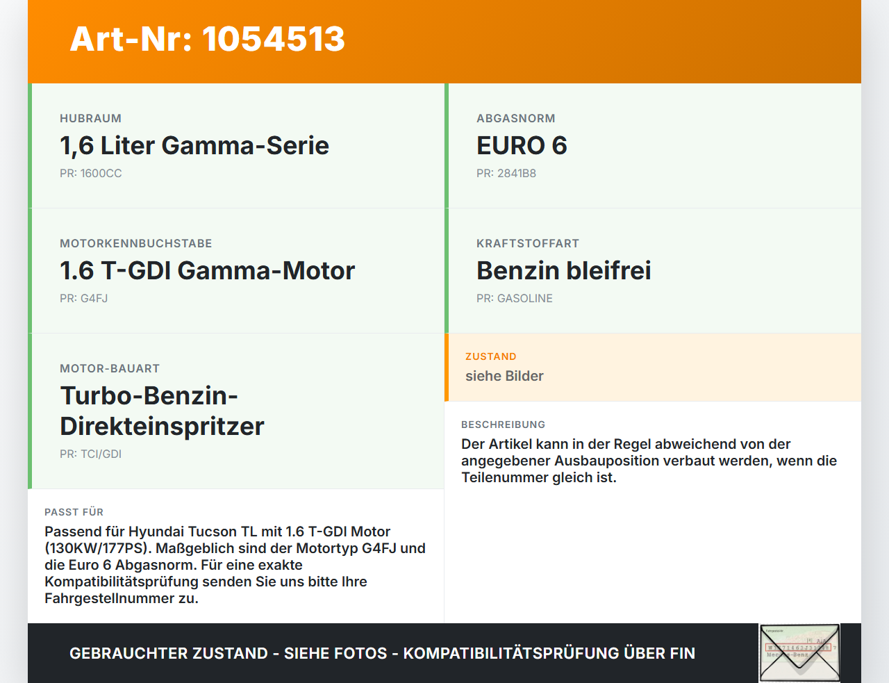 Hyundai Tucson TL 15-18 1,6 130KW Injektor Einspritzdüse Rail Zyl.1 Hyundai Tucson TL 15-18 30.03.2017 353102B160... Vorschau 3