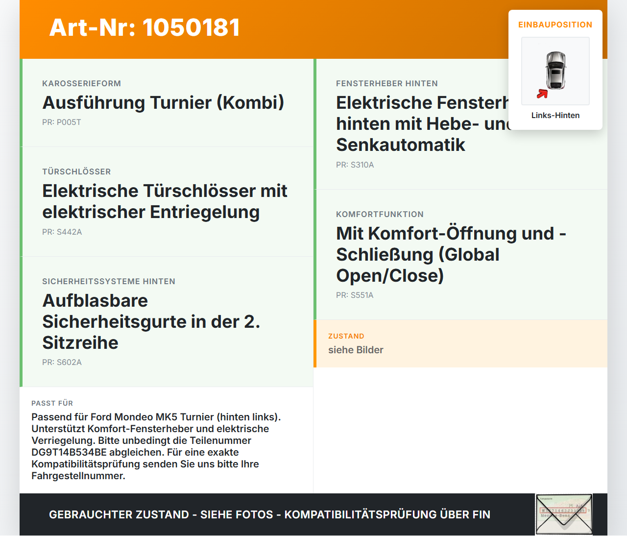 Ford Mondeo 5 V CF 14-19 Steuergerät ECU Modul DCU Tür SG Links Hinten Ford Mondeo 5 V CF 14-19 09.12.2015... Vorschau 3