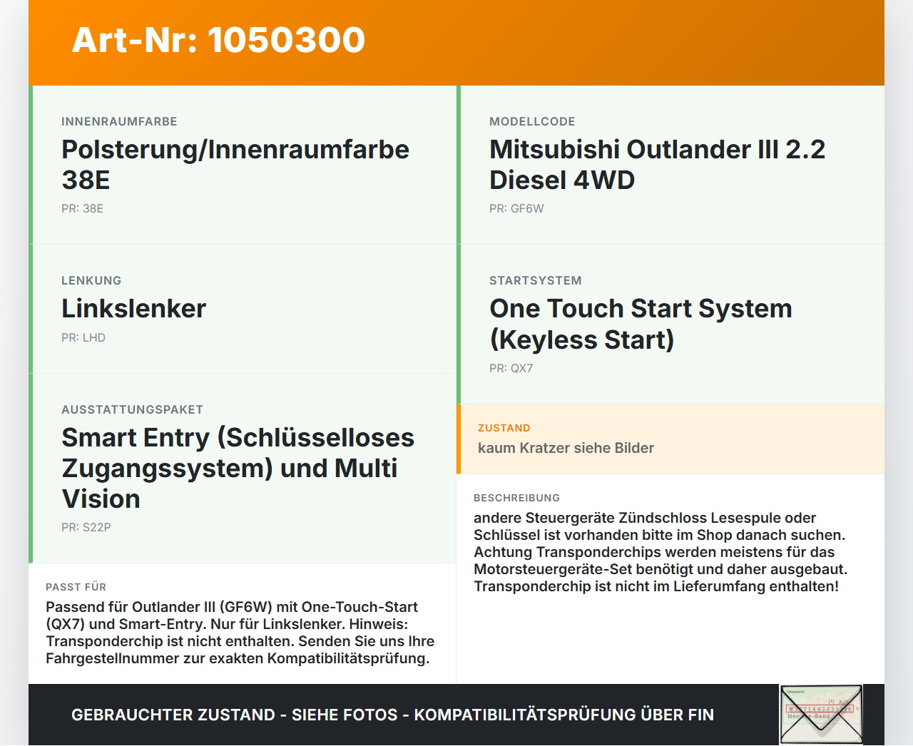 Mitsubishi Outlander III 15-18 Zündschloss Schacht Schlüssellesegerät Mitsubishi Outlander III 15-18 25.10.2012... Vorschau 3