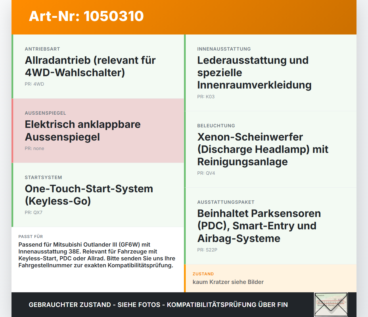 Mitsubishi Outlander III 15-18 Schalter Sonstige Mitsubishi Outlander III 15-18 25.10.2012 gebraucht Vorschau 3