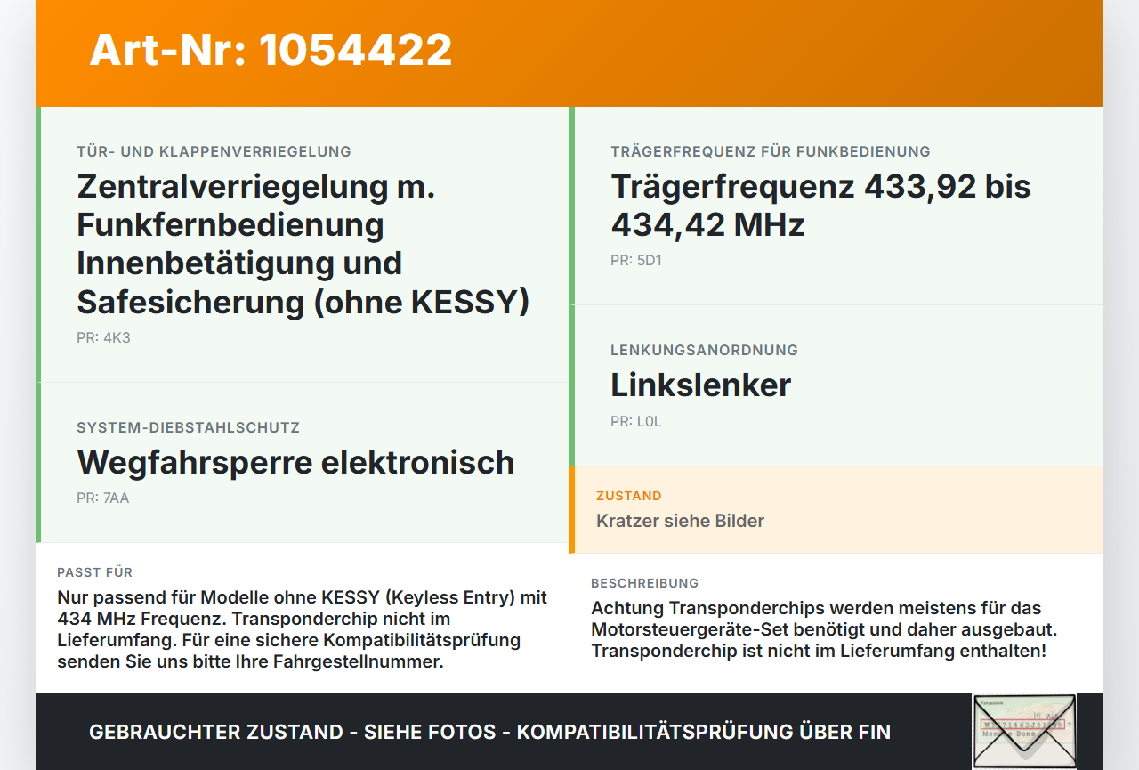 VW Passat CC 358 12-16 Fernbedienung Funk Funkschlüssel VW Passat CC 358 12-16 10.04.2013 3C0959752BA... Vorschau 3