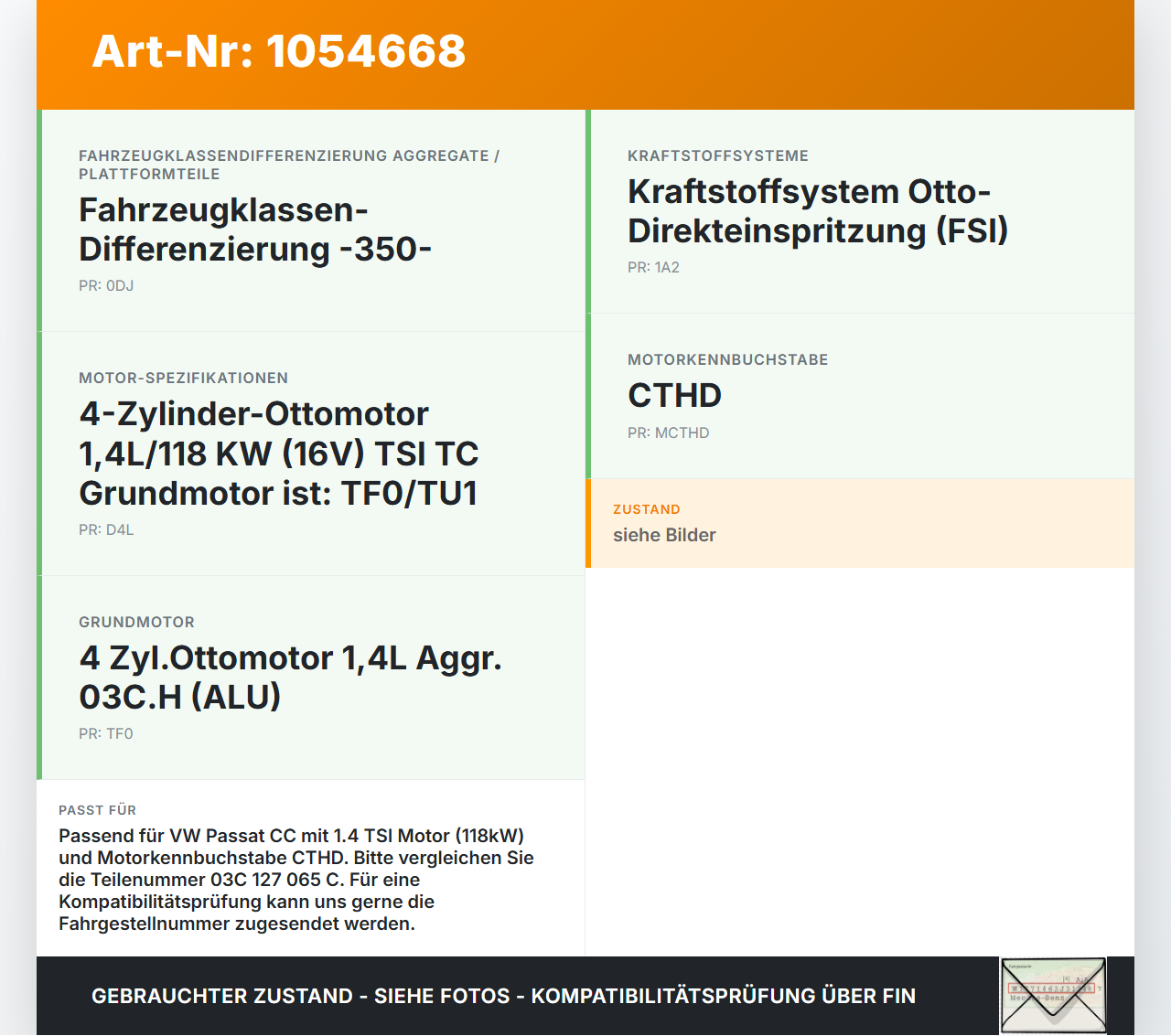 VW Passat CC 358 12-16 TSI 1,4 118KW Hochdruckpumpe Kraftstoffpumpe Einspritzpumpe Benzinpumpe VW Passat CC 358... Vorschau 3