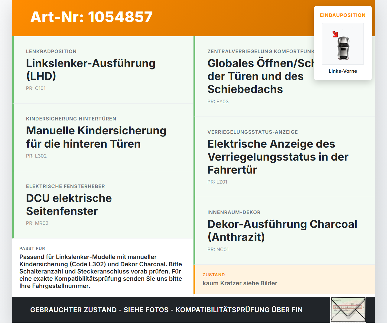 Volvo V60 I 155 10-13 Kombi Fensterheberschalter Schalter Links Vorne Volvo V60 I 155 10-13 29.09.2014 31334345... Vorschau 3