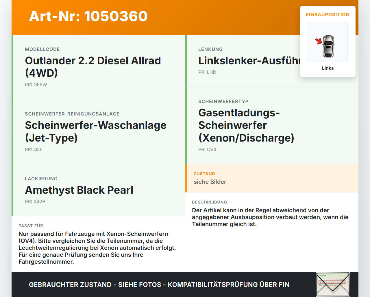 Mitsubishi Outlander III 15-18 Stellmotor für Scheinwerfer LWR Links Mitsubishi Outlander III 15-18 25.10.2012 gebraucht Vorschau 3