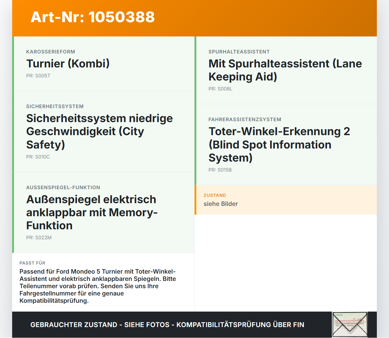 Ford Mondeo 5 V CF 14-19 Steuergerät ECU Modul Totwinkel-Assistent Ford Mondeo 5 V CF 14-19 09.12.2015... Vorschau 3
