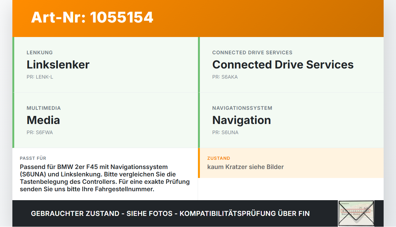 BMW F45 14-18 Bedienteil Controller für Navigation I-Drive Multimedia BMW F45 14-18 22.11.2017 5825314 65825A3B1E4... Vorschau 3