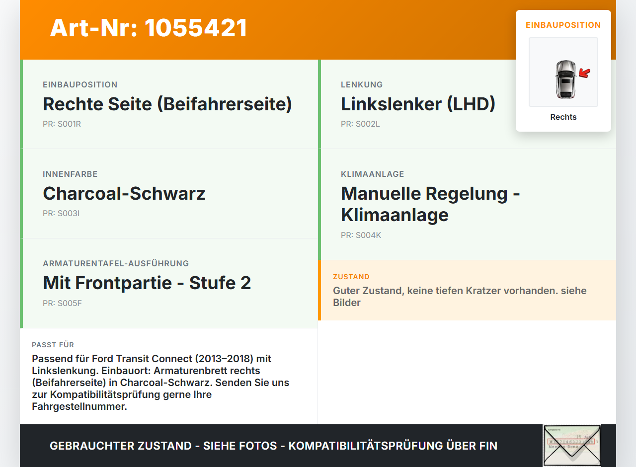Ford Transit Connect 13-18 Luftdusche Luftdüse Rechts Ford Transit Connect 13-18 20.06.2017 DT11-V018B08-AF3JA6... Vorschau 3