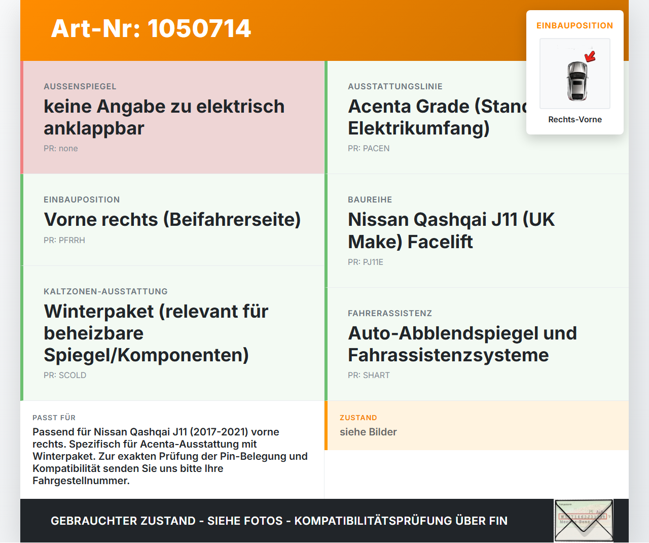 Nissan Qashqai II J11 17-21 Kabelbaum für Tür und Fensterheber Rechts Vorne Nissan Qashqai II J11 17-21 01.06.2017... Vorschau 3