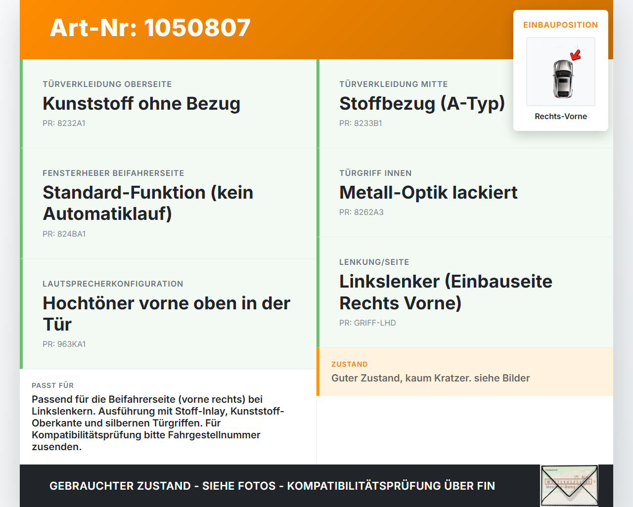Hyundai Kona OS 17-20 Türverkleidung Türpappe Rechts Vorne Hyundai Kona OS 17-20 03.08.2018 gebraucht Vorschau 3