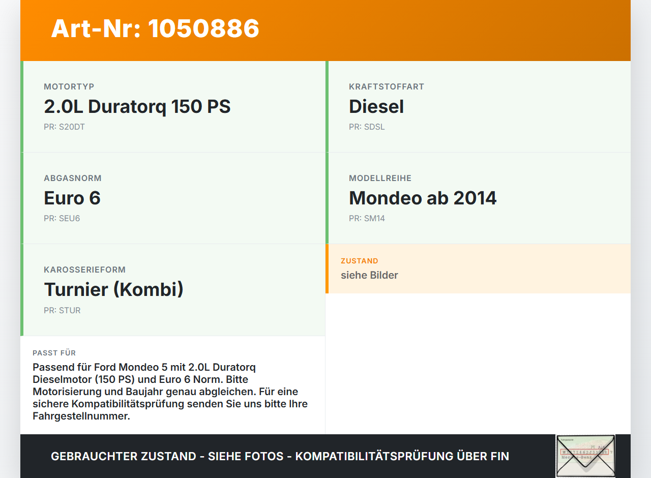 Ford Mondeo 5 V CF 14-19 2,0 110KW Einspritzleiste Düsenstock für Einspritzanlage Ford Mondeo 5 V CF 14-19... Vorschau 3