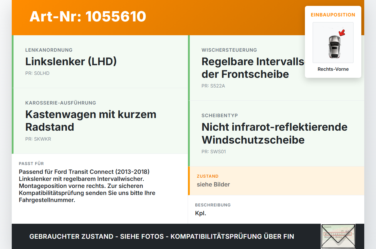 Ford Transit Connect 13-18 Wischermotor m. Wischergestänge Vorne Rechts Ford Transit Connect 13-18 20.06.2017... Vorschau 3