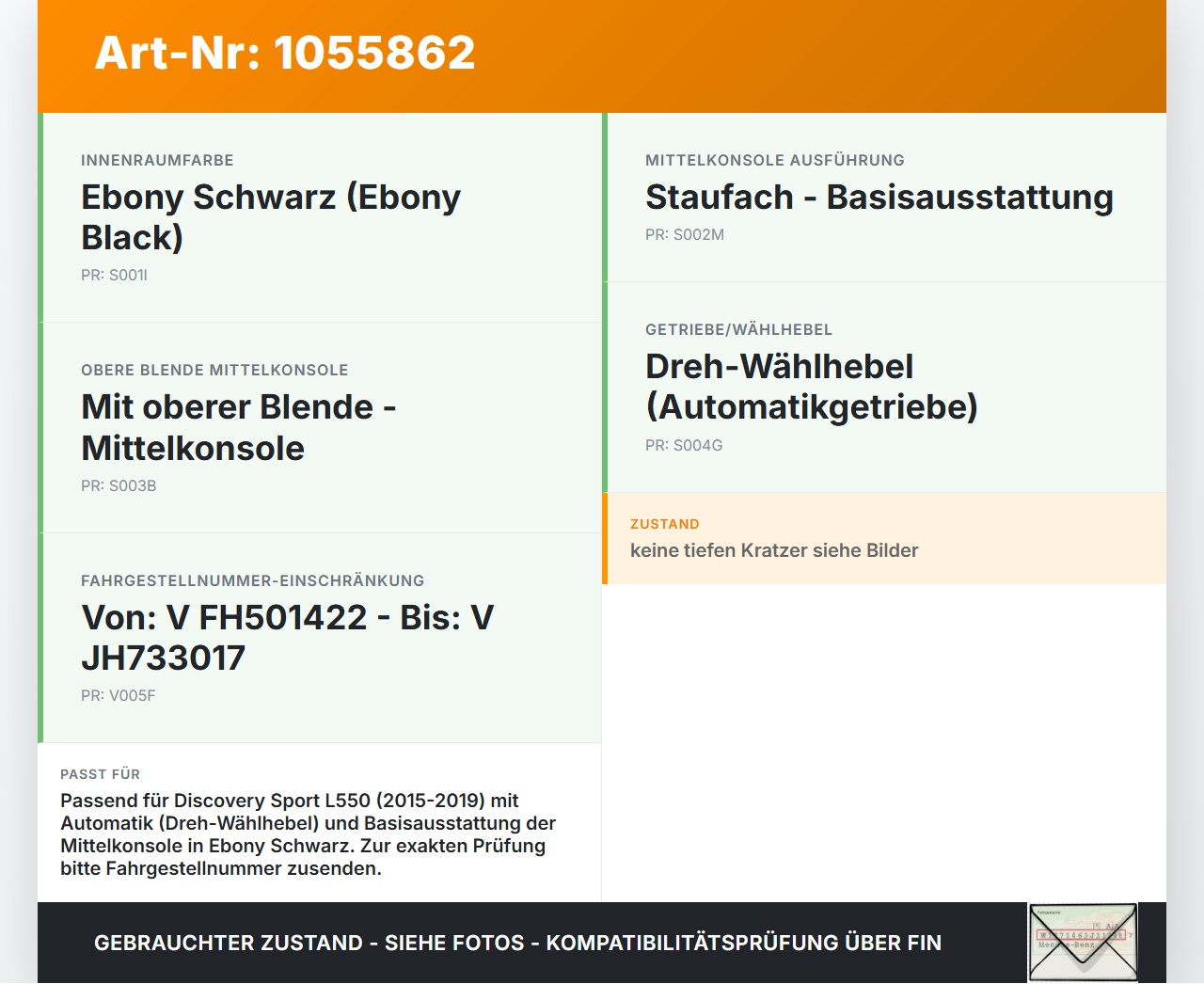 Discovery Sport L550 15-19 Verkleidung Blende für Mittelkonsole Getränkehalter Discovery Sport L550 15-19... Vorschau 3