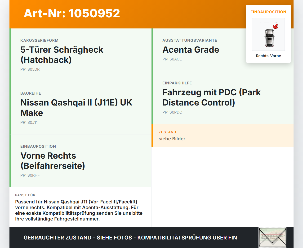 Nissan Qashqai II J11 17-21 Halter Träger Aufnahme Führung für Stoßstange Rechts Vorne Nissan Qashqai II J11 17-21... Vorschau 3