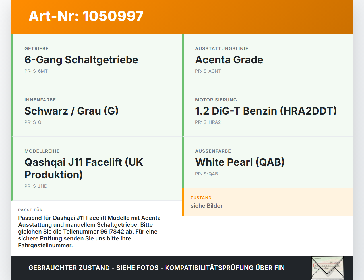 Nissan Qashqai II J11 17-21 DiG-T 1,2 85KW Schaltkulisse Nissan Qashqai II J11 17-21 01.06.2017 341017283R 9617842... Vorschau 3