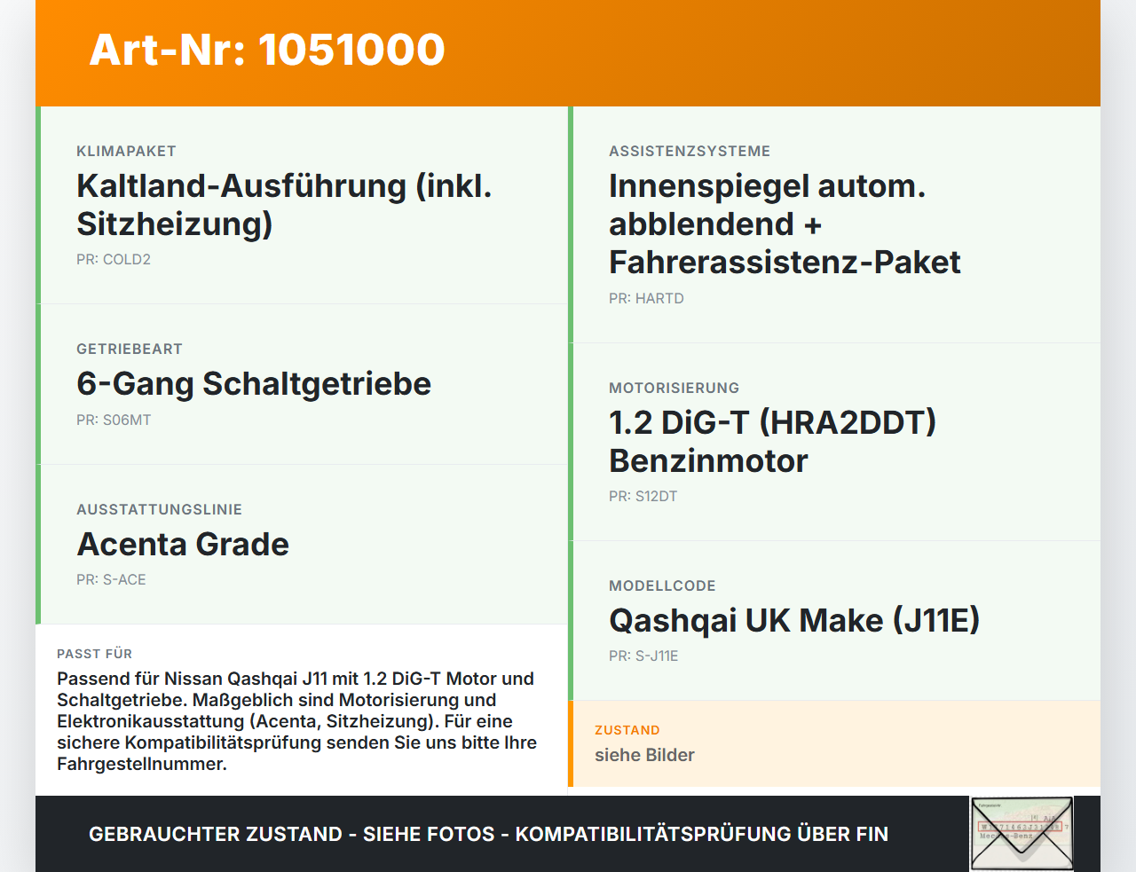 Nissan Qashqai II J11 17-21 DiG-T 1,2 85KW Sicherungskasten Zentralelektrik Nissan Qashqai II J11 17-21 01.06.2017... Vorschau 3