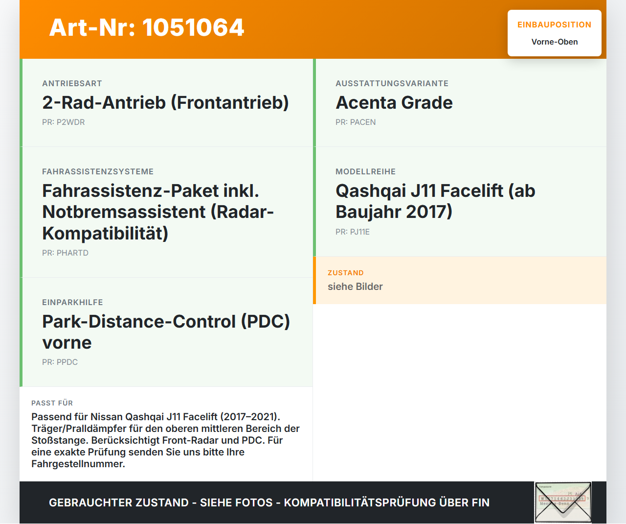 Nissan Qashqai II J11 17-21 Stoßstange Träger Pralldämpfer Vorne Mitte Oben Nissan Qashqai II J11 17-21 01.06.2017... Vorschau 3
