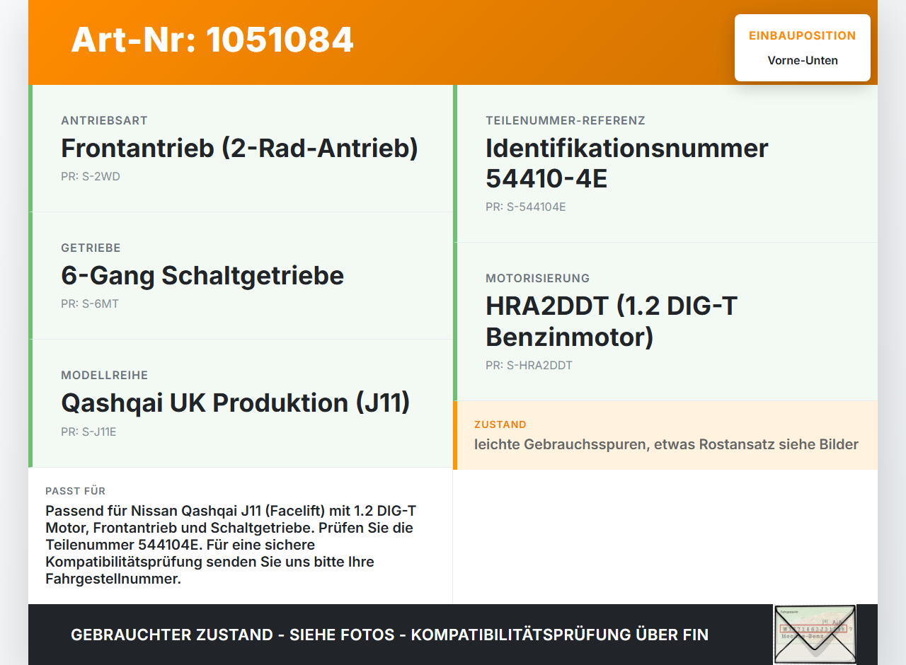 Nissan Qashqai II J11 17-21 Querträger Träger Vorne Unten Nissan Qashqai II J11 17-21 01.06.2017 544104E gebraucht Vorschau 3