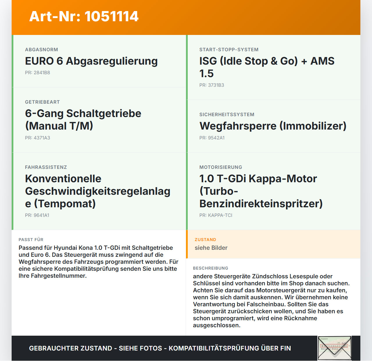 Hyundai Kona OS 17-20 T-GDi 1,0 88KW Steuergerät ECU für Motor Motorsteuergerät Hyundai Kona OS 17-20 03.08.2018... Vorschau 3