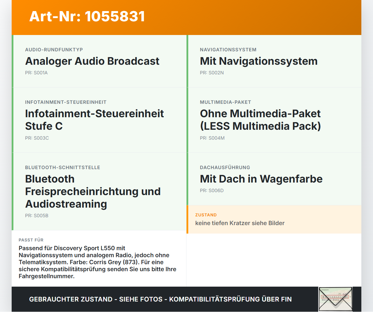 Discovery Sport L550 15-19 Antenne Dachantenne Haifischflosse Discovery Sport L550 15-19 12.03.2015 LR059747... Vorschau 3