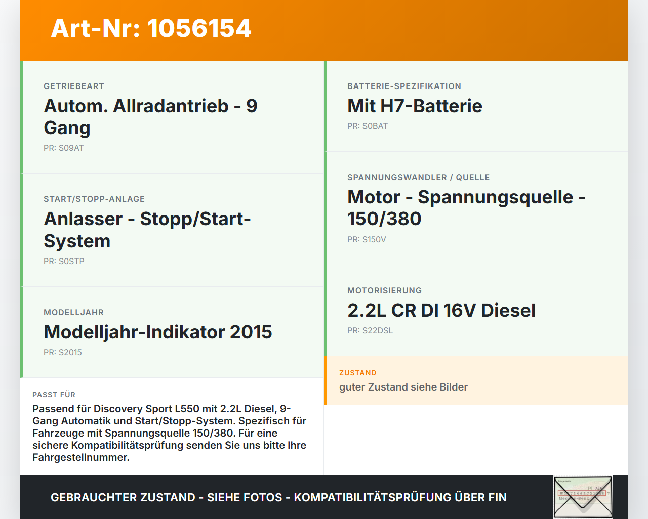 Discovery Sport L550 15-19 Steuergerät ECU Modul Spannungswandler Discovery Sport L550 15-19 12.03.2015 LR067411... Vorschau 3