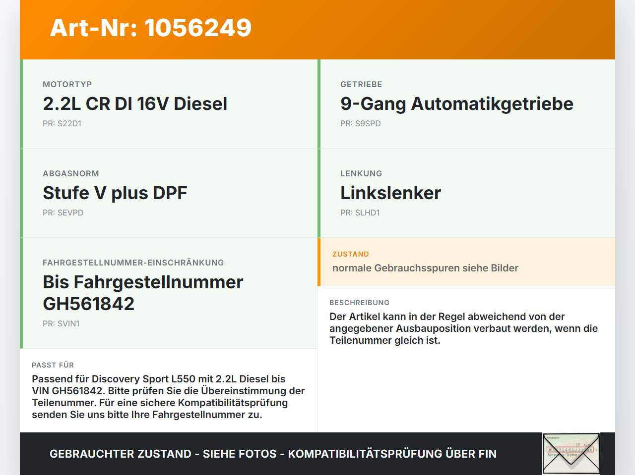 Discovery Sport L550 15-19 2,2D 110KW Ansaugrohr Ladeluftschlauch Luftschlauch Pos.1 Discovery Sport L550 15-19... Vorschau 3