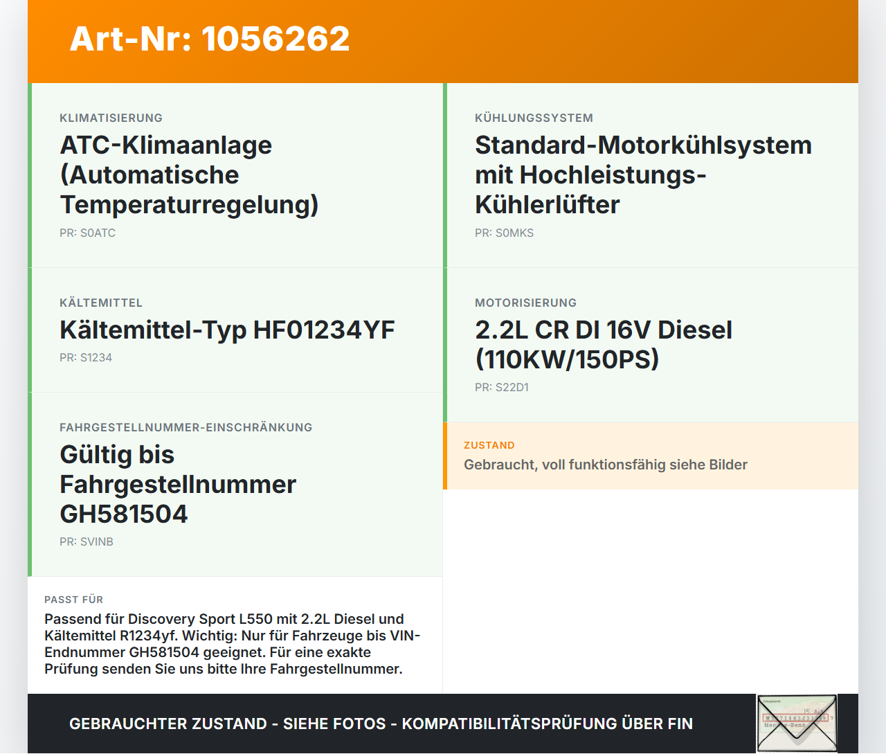 Discovery Sport L550 15-19 2,2D 110KW Klimakompressor Klima Kompressor Discovery Sport L550 15-19 12.03.2015... Vorschau 3