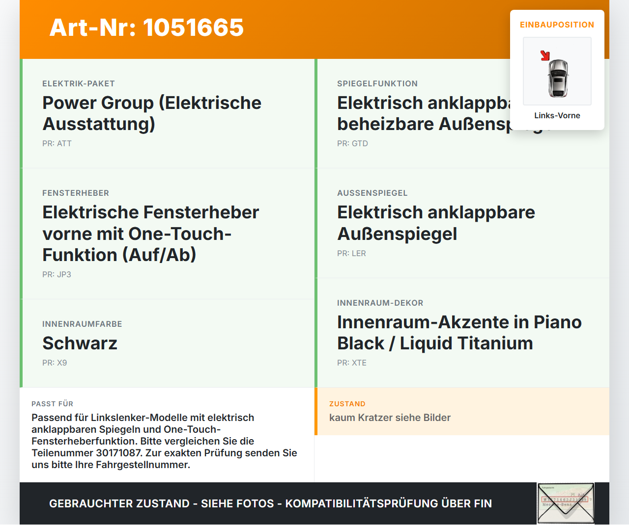 Jeep Compass II 17-21 Fensterheberschalter Schalter Links Vorne Jeep Compass II 17-21 12.08.2019 P6BZ28LXHAA... Vorschau 3