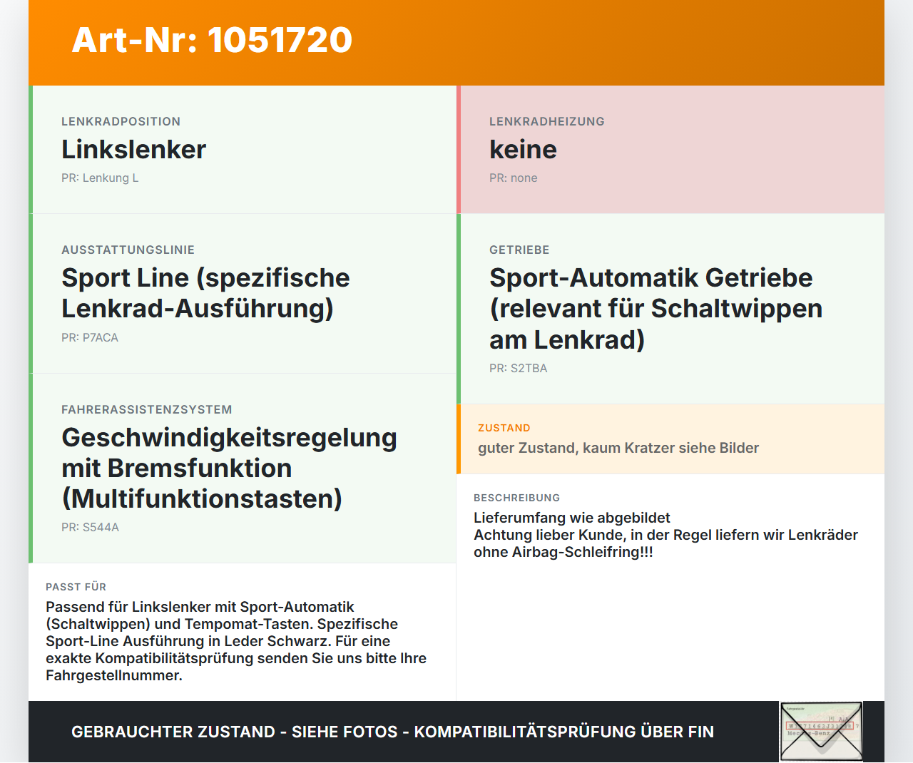 BMW 428i F36 14-17 Lenkrad ohne Airbag Leder BMW 428i F36 14-17 02.06.2016 62562018C 6863206-03 gebraucht Vorschau 3