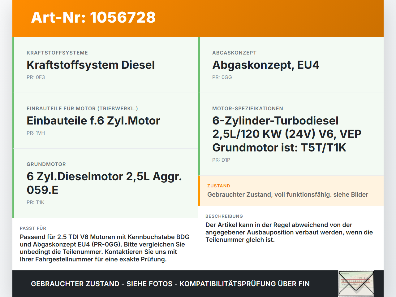 Audi A4 B6 8H 02-05 TDI 2,5 120KW Injektor Einspritzdüse Nadelhubgeber Audi A4 B6 8H 02-05 17.05.2005 059130202G... Vorschau 3
