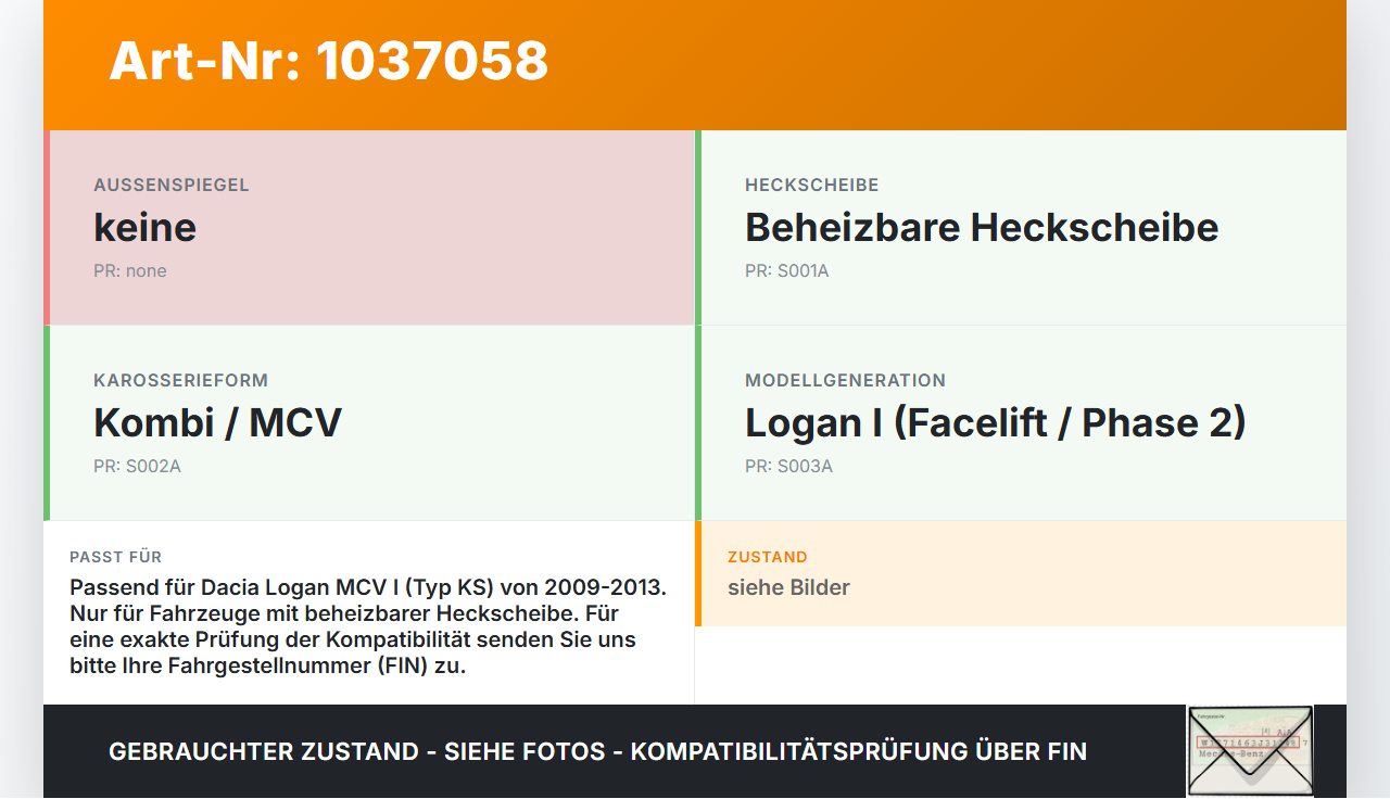 Dacia Logan MCV I KS 09-13 Heckscheibenheizung Schalter Dacia Logan MCV I KS 09-13 24.11.2009 399387 gebraucht Vorschau 3