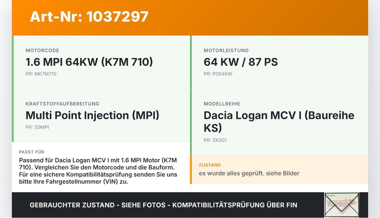 Dacia Logan MCV I KS 09-13 MPI 1,6 64KW K7M710 Ansaugbrücke Ansaugkrümmer Dacia Logan MCV I KS 09-13 24.11.2009... Vorschau 3