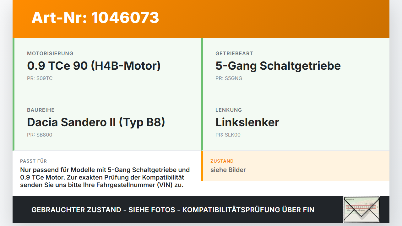Dacia Sandero II B8 15-19 TCe 0,9 66KW Schaltkulisse Schalthebel Dacia Sandero II B8 15-19 19.12.2014 349017122R... Vorschau 3