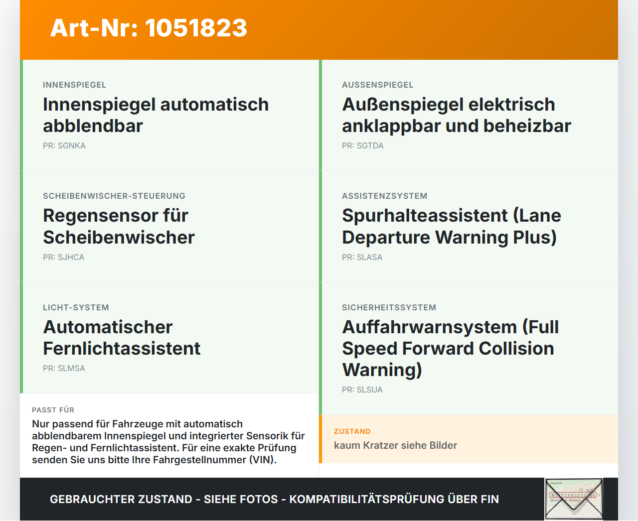 Jeep Compass II 17-21 Innenspiegel Rückspiegel Spiegel Innen Jeep Compass II 17-21 12.08.2019 5XR35DX9AE 905-5725... Vorschau 3