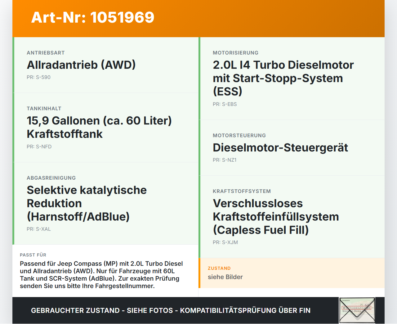 Jeep Compass II 17-21 2,0D 103KW Kraftstoffpumpe Kraftstoff-fördereinheit Kraftstoff Förderpumpe Tankgeber Jeep... Vorschau 3