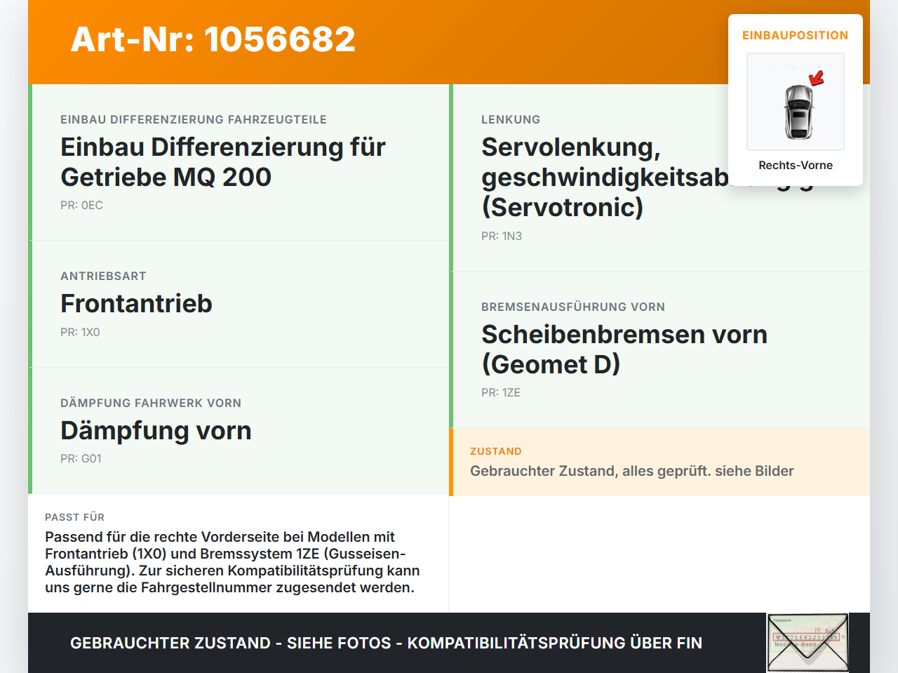 Skoda Octavia III 5E 17-20 TSi 1,0 85KW Achsschenkel Radnabe Rechts Vorne Skoda Octavia III 5E 17-20 17.06.2019... Vorschau 3