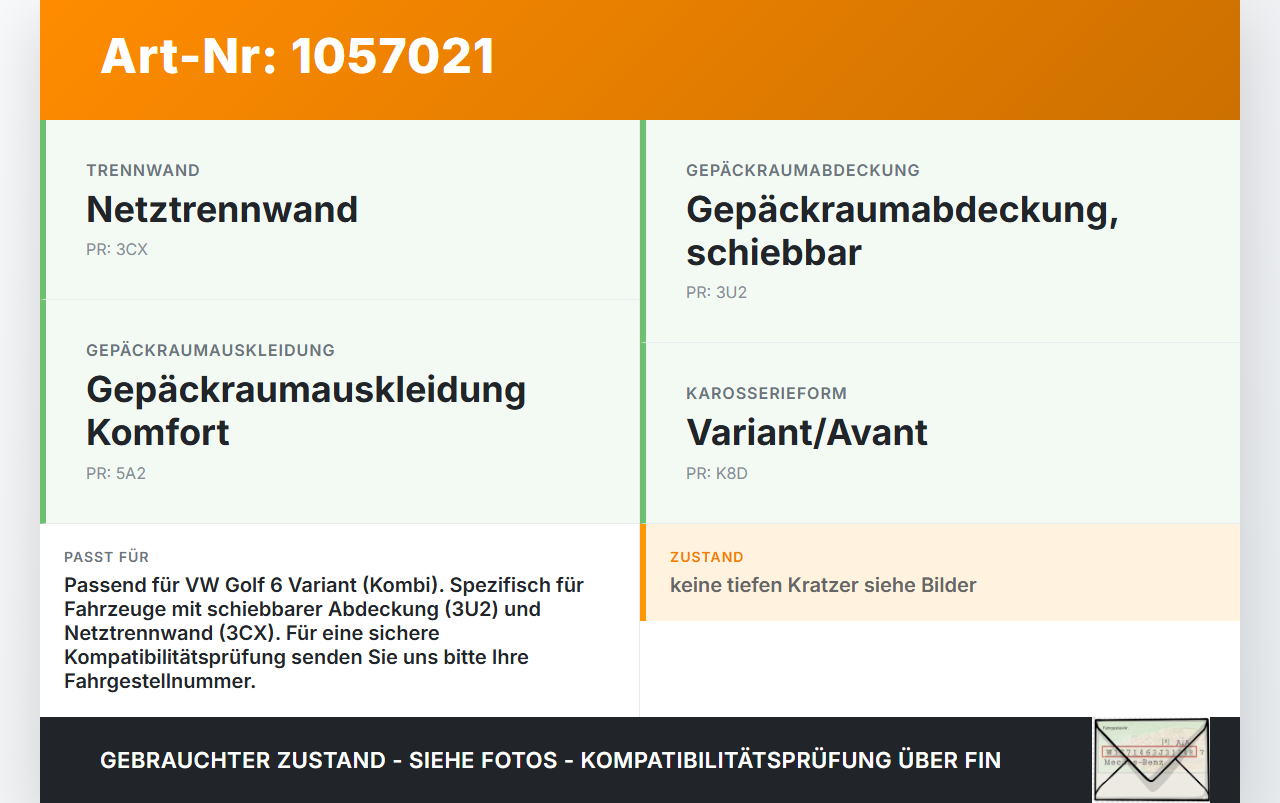 VW Golf VI 6 09-13 Kombi Laderaumabdeckung Laderaumrollo VW Golf VI 6 09-13 15.10.2012 1K9867871A gebraucht Vorschau 3