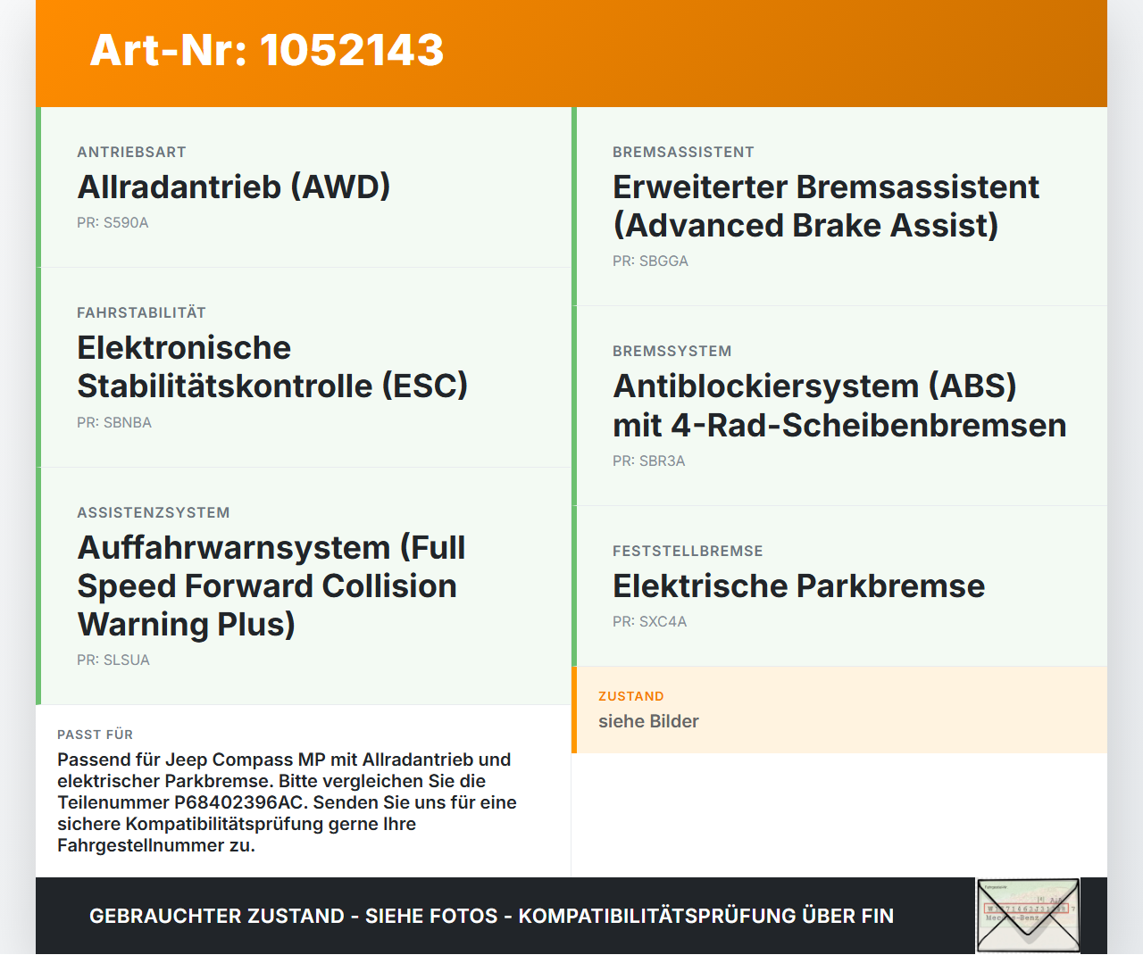 Jeep Compass II 17-21 ABS Steuergerät Aggregat Hydraulikblock Jeep Compass II 17-21 12.08.2019 P68402396AC... Vorschau 3
