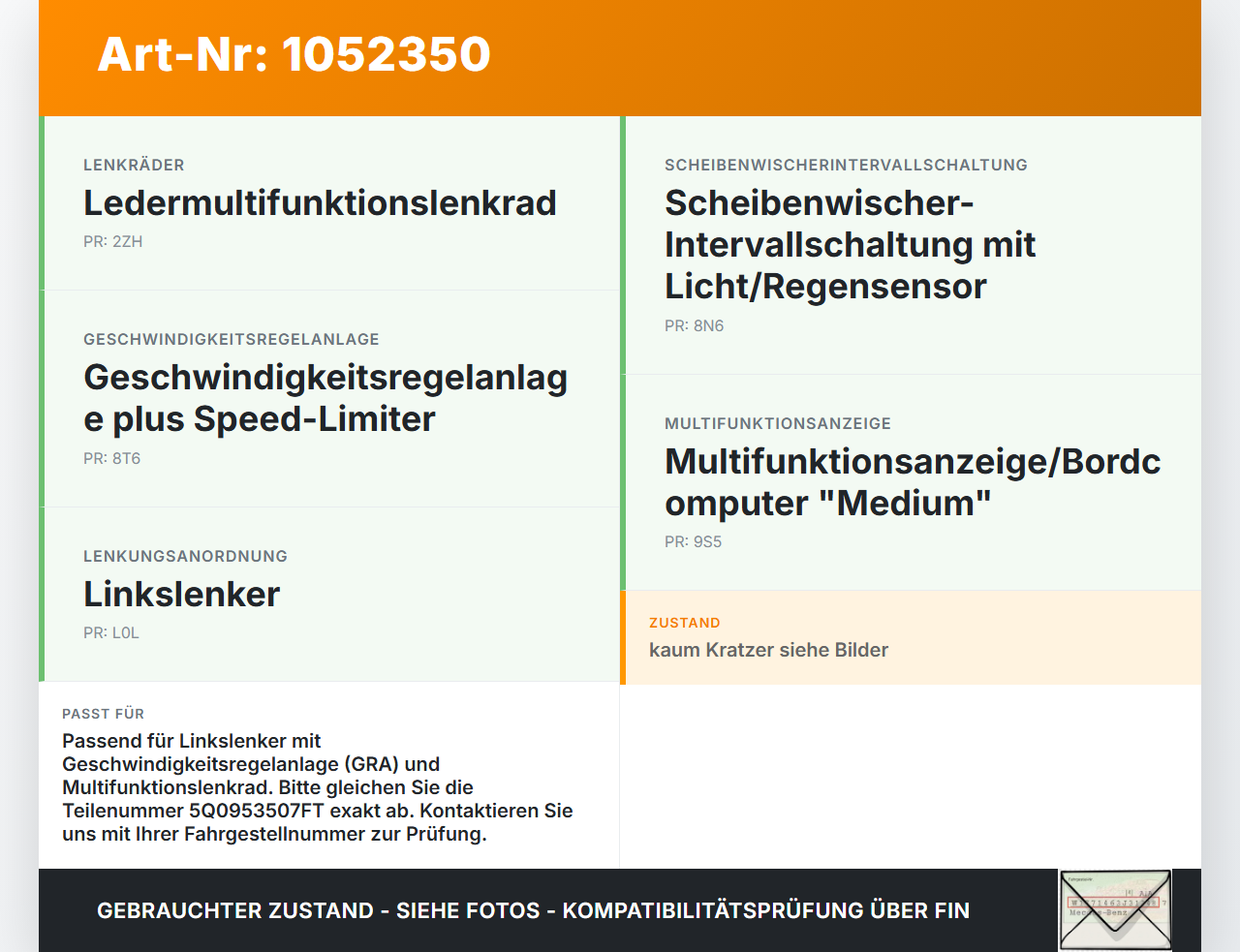 VW Touran II 5T 15-24 Blinkerschalter Lenkstockschalter Blinker VW Touran II 5T 15-24 12.05.2016 5Q0953513P... Vorschau 3