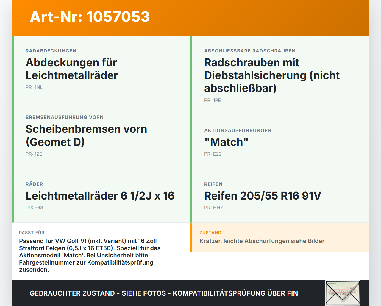 VW Golf VI 6 09-13 1 x Felge Aluminiumfelge 16 Zoll 5X112 VW Golf VI 6 09-13 15.10.2012 5C0601025AB 5C0601025AB8Z8... Vorschau 3