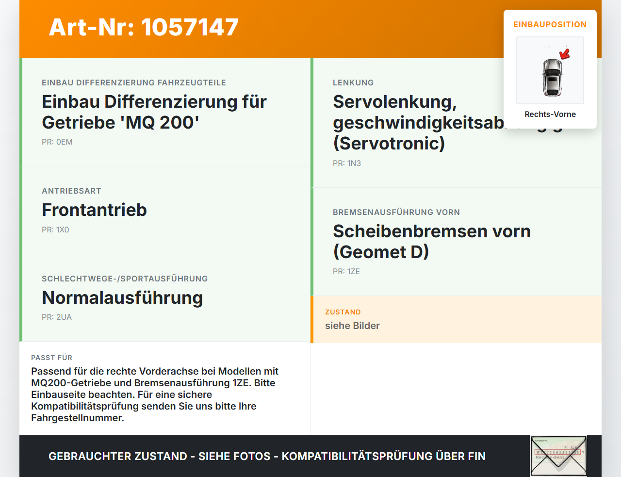 VW Golf VI 6 09-13 TSI 1,2 77KW Achsschenkel Radnabe Rechts Vorne VW Golf VI 6 09-13 15.10.2012 1K0407256AA gebraucht Vorschau 3