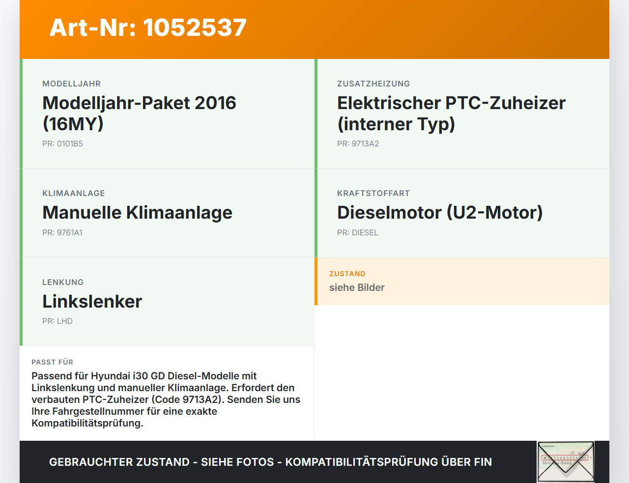 Hyundai I 30 GD 15-17 Zusatzheizung Zuheizer Heizelement Elektrisch Hyundai I 30 GD 15-17 30.10.2015... Vorschau 3