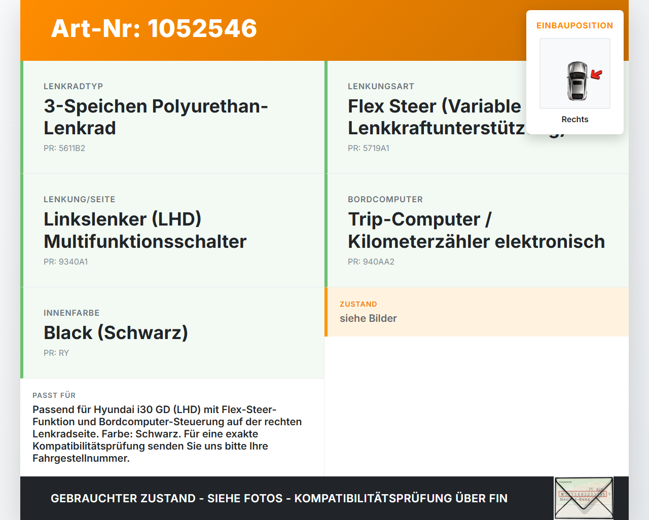 Hyundai I 30 GD 15-17 Lenkradschalter Multifunktionstasten Schalter für Lenkrad Rechts Hyundai I 30 GD 15-17... Vorschau 3