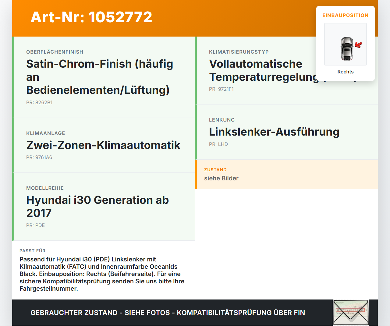 Hyundai PDE 17-20 Luftdusche Luftdüse Rechts Hyundai PDE 17-20 28.03.2019 gebraucht Vorschau 3